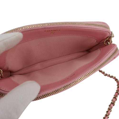 Chanel Double Zip Wallet on Chain WOC Iridescent Rosa Chanel Chanel 16