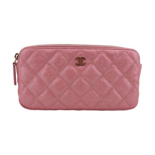 Chanel Double Zip Wallet on Chain WOC Iridescent Rosa Chanel Chanel 7