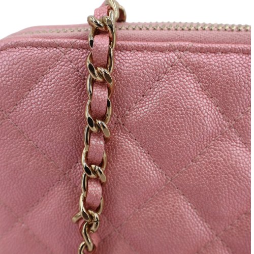 Chanel Double Zip Wallet on Chain WOC Iridescent Rosa Chanel Chanel 15