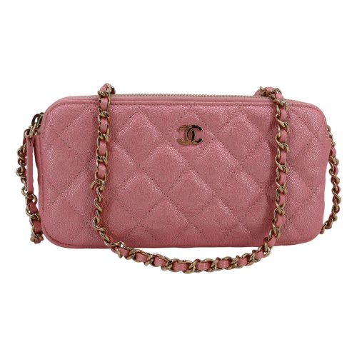 Chanel Double Zip Wallet on Chain WOC Iridescent Rosa Chanel Chanel