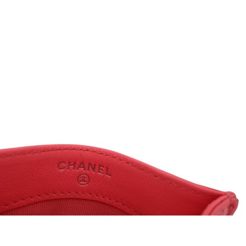Chanel Kartenetui Lammleder Korallenrosa Chanel Chanel 12