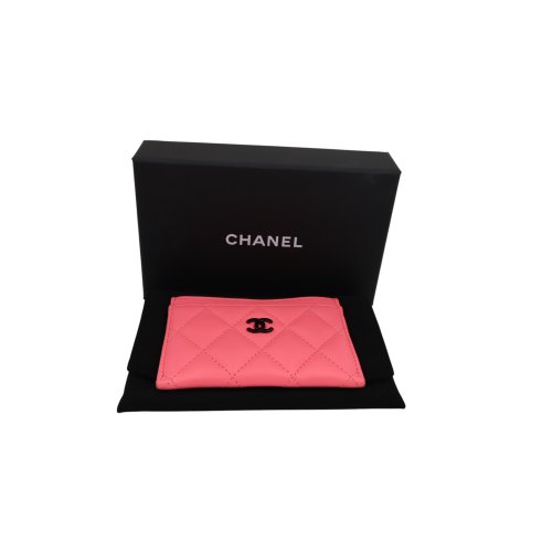 Chanel Kartenetui Lammleder Korallenrosa Chanel Chanel 2