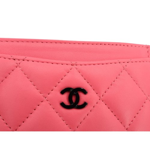 Chanel Kartenetui Lammleder Korallenrosa Chanel Chanel 10