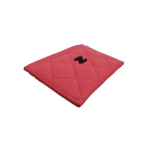 Chanel Kartenetui Lammleder Korallenrosa Chanel Chanel 19