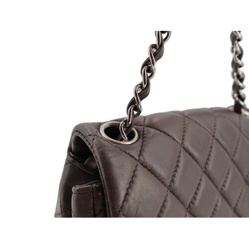 Chanel Mini Square Flap Bag Lambskin Grey SHW Chanel Chanel 14