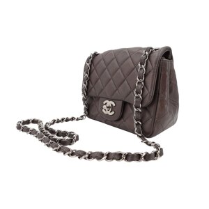 Chanel Mini Square Flap Bag Lambskin Grey SHW Chanel Chanel 21