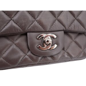 Chanel Mini Square Flap Bag Lambskin Grey SHW Chanel Chanel 27