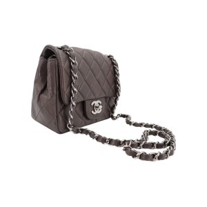Chanel Mini Square Flap Bag Lambskin Grey SHW Chanel Chanel 23