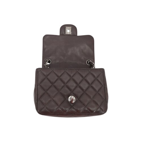 Chanel Mini Square Flap Bag Lambskin Grey SHW Chanel Chanel 15