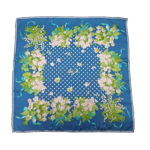 Christian Dior Carré Silk Scarf with Floral Pattern Dior Carre