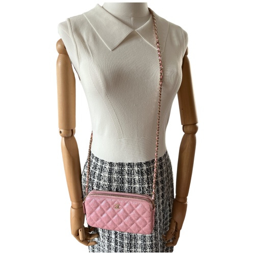 Chanel Double Zip Wallet on Chain WOC Iridescent Rosa Chanel Chanel 2